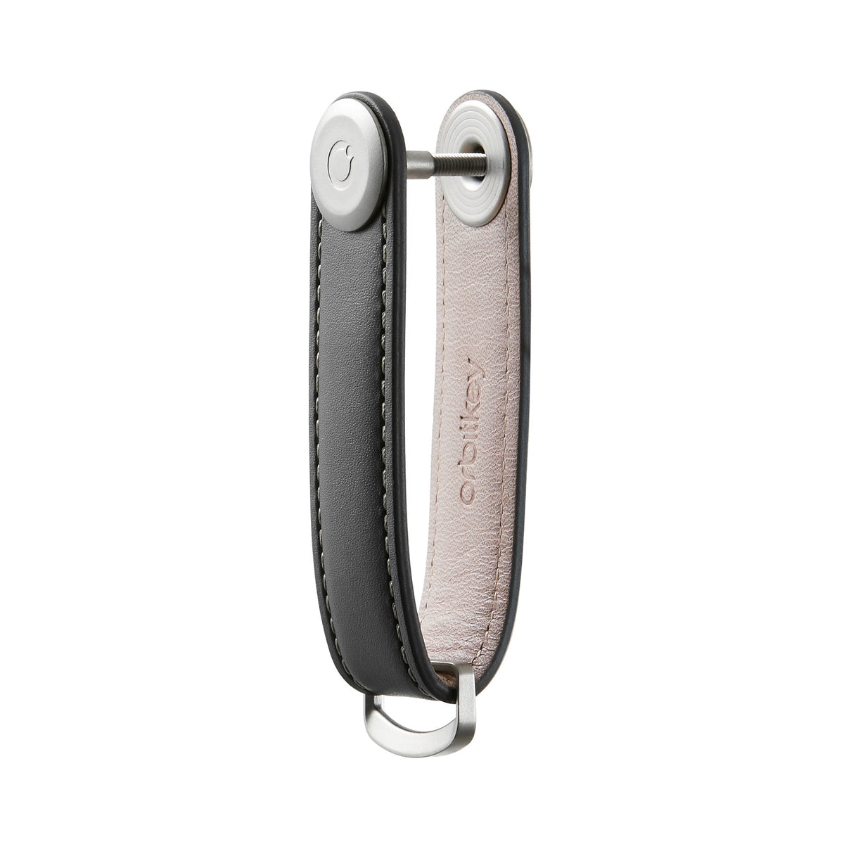Organiseur de clés en cuir Orbitkey — gris charbon — vue du profil