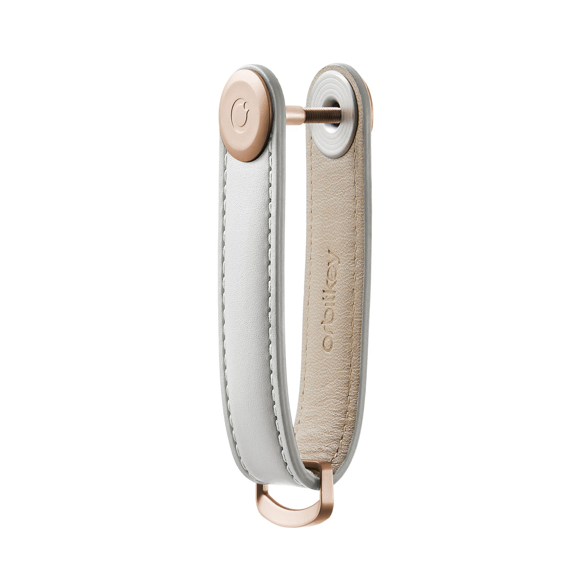 Organiseur de clés en cuir Orbitkey — gris clair — vue du profil