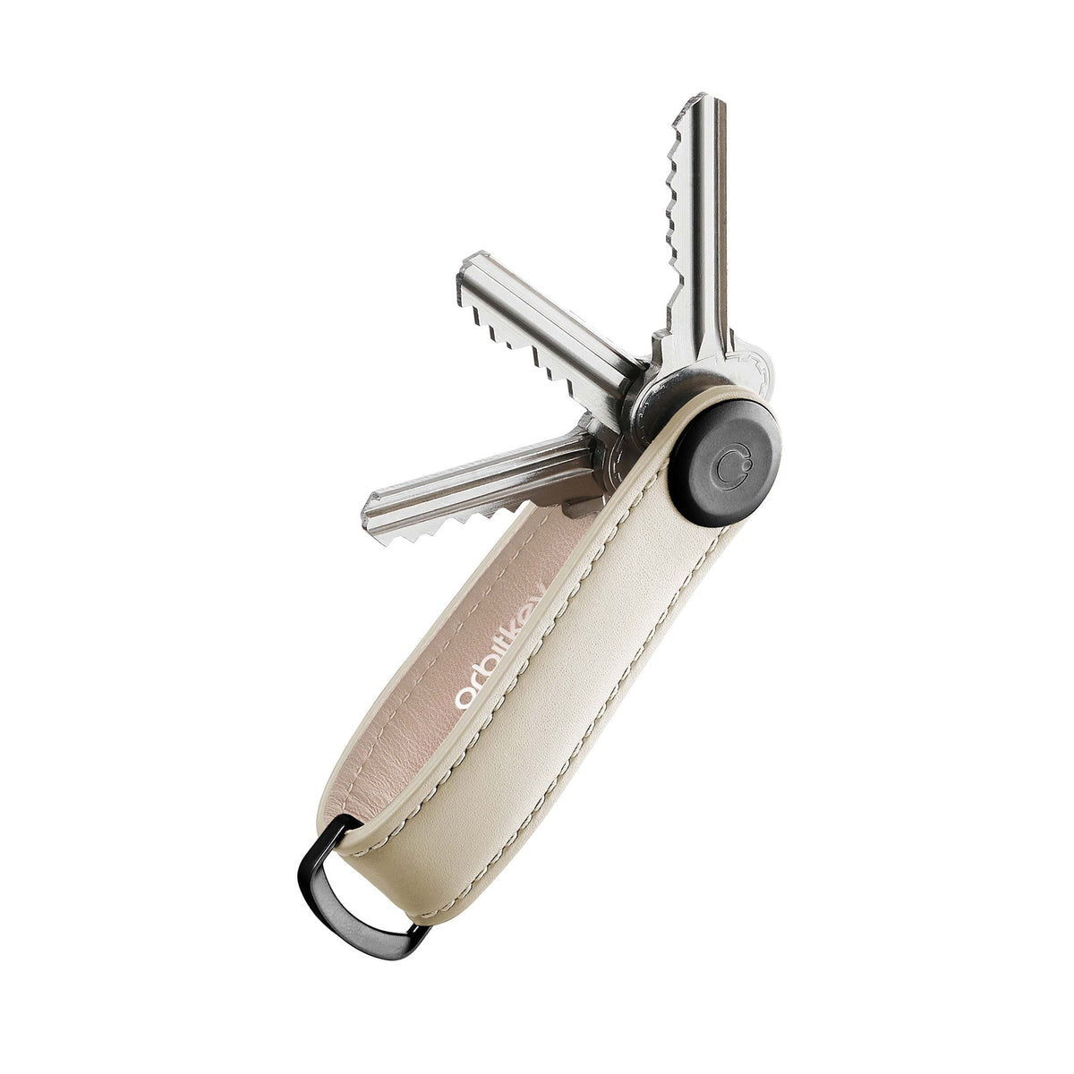 Organiseur de clés en cuir Orbitkey — sable — clés déployées