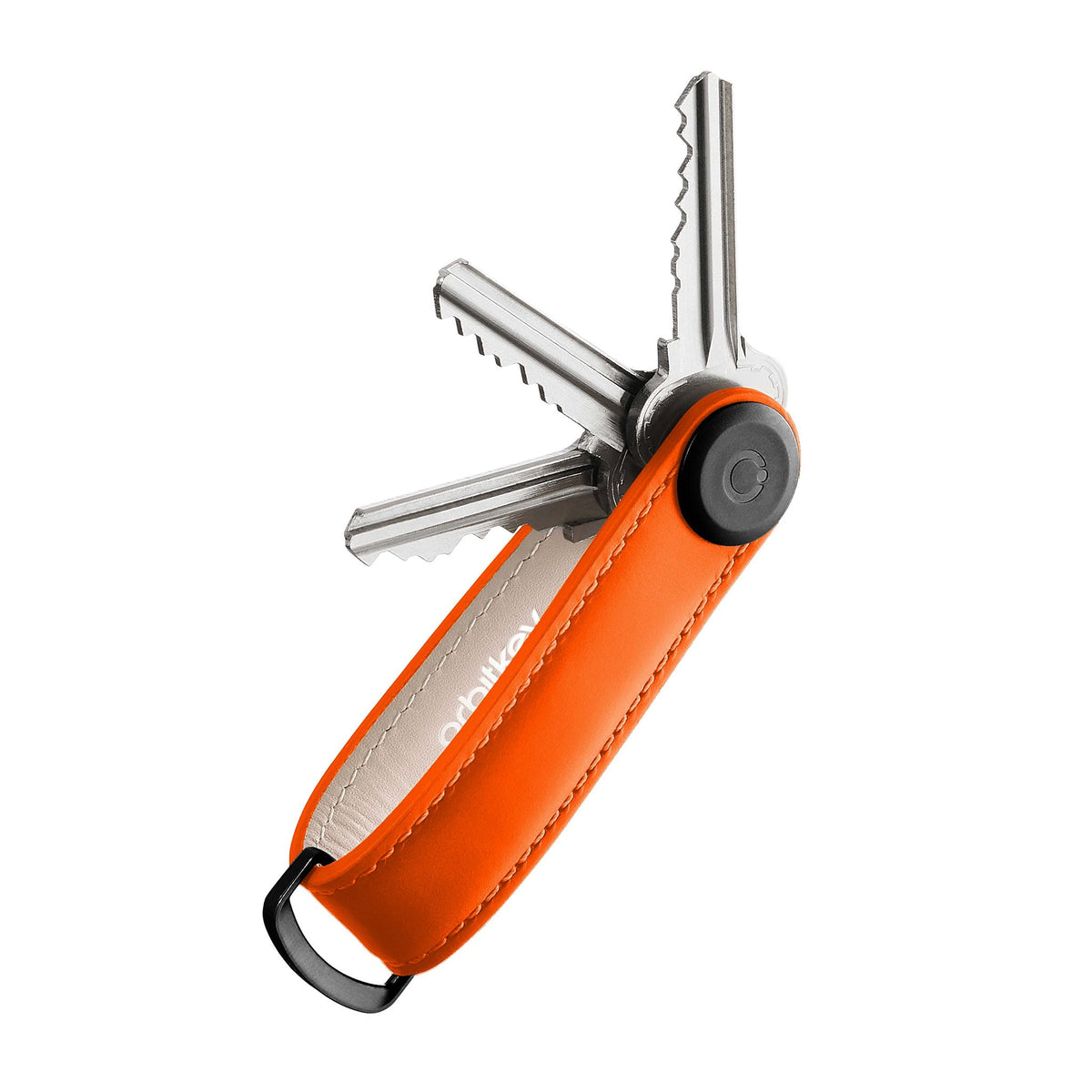 Organiseur de clés en cuir Orbitkey — terracotta — clés déployées