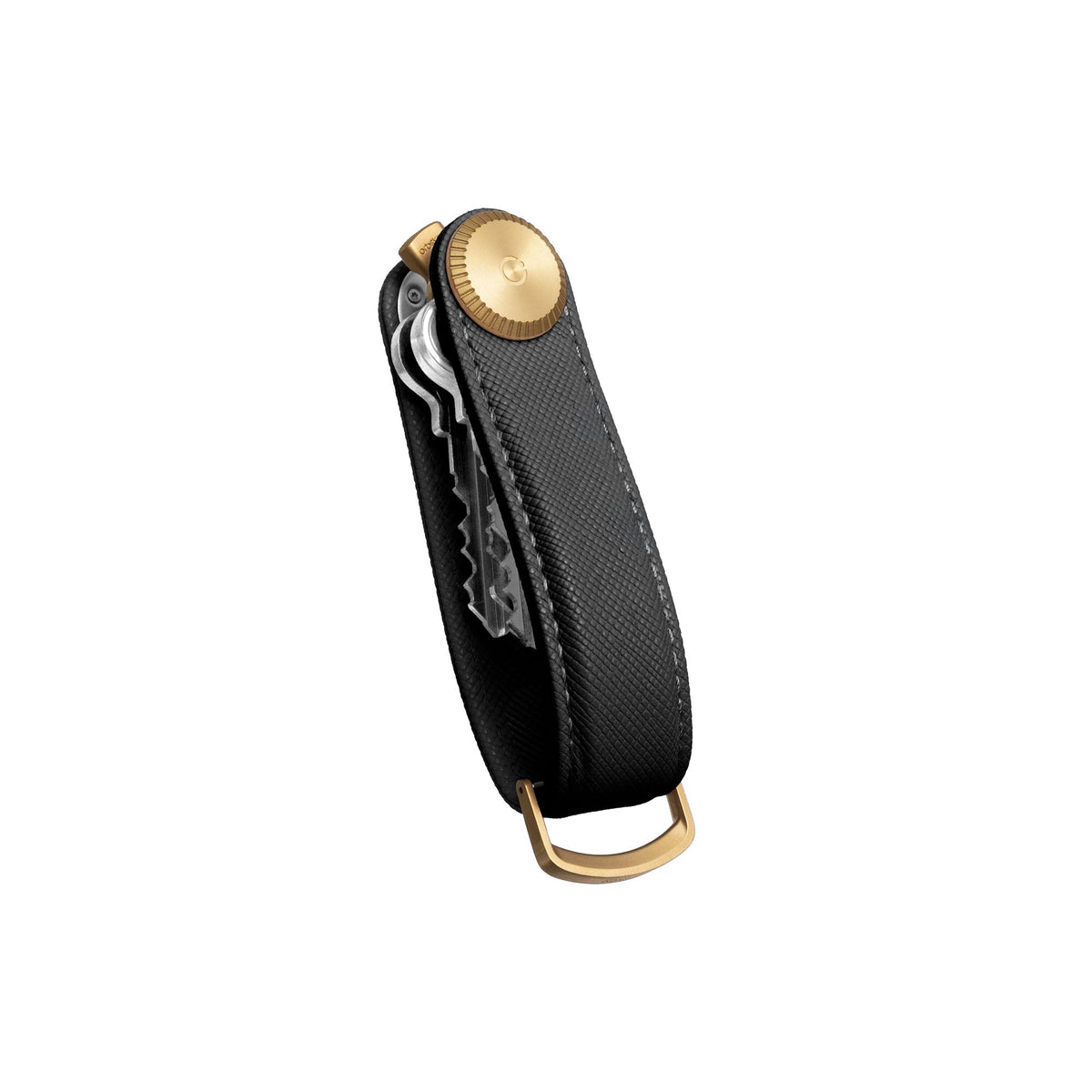 Organiseur de clés Pro en cuir Saffiano Orbitkey — noir — vue du produit