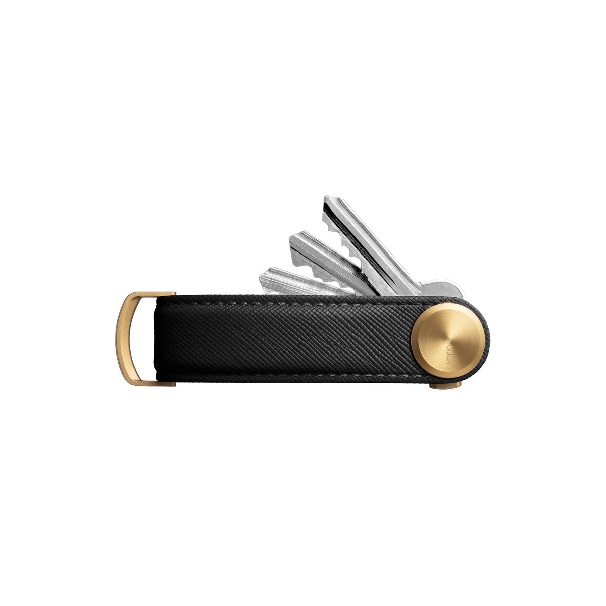 Organiseur de clés Pro en cuir Saffiano Orbitkey — noir — vue du produit