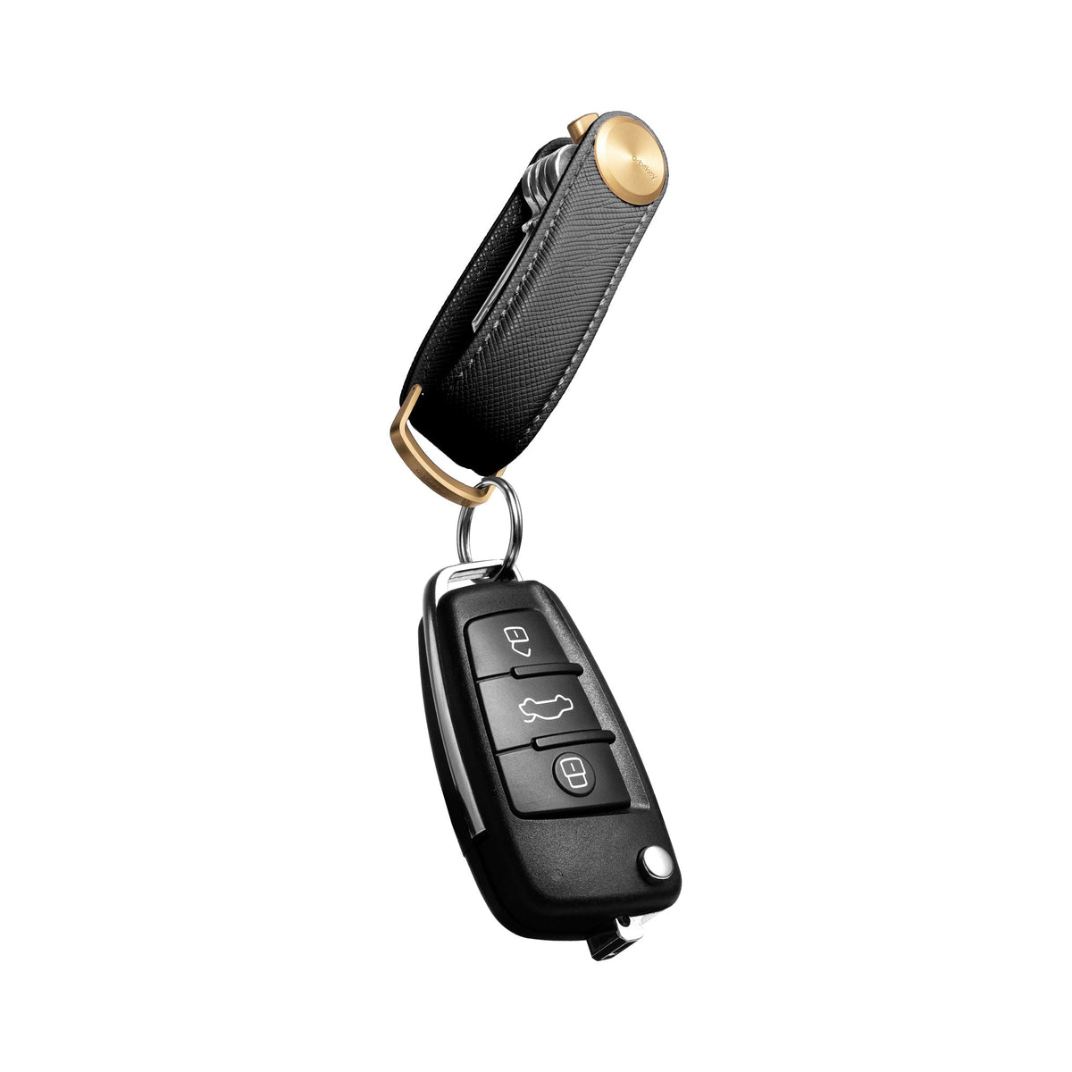 Organiseur de clés Pro en cuir Saffiano Orbitkey — noir — vue du produit