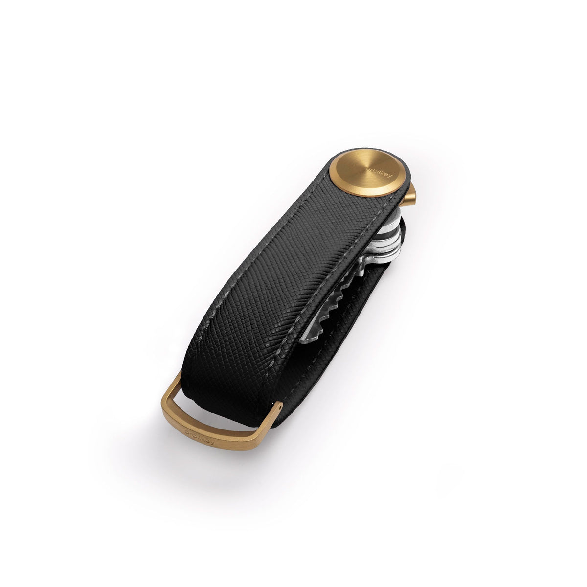 Organiseur de clés Pro en cuir Saffiano Orbitkey — noir — vue du produit