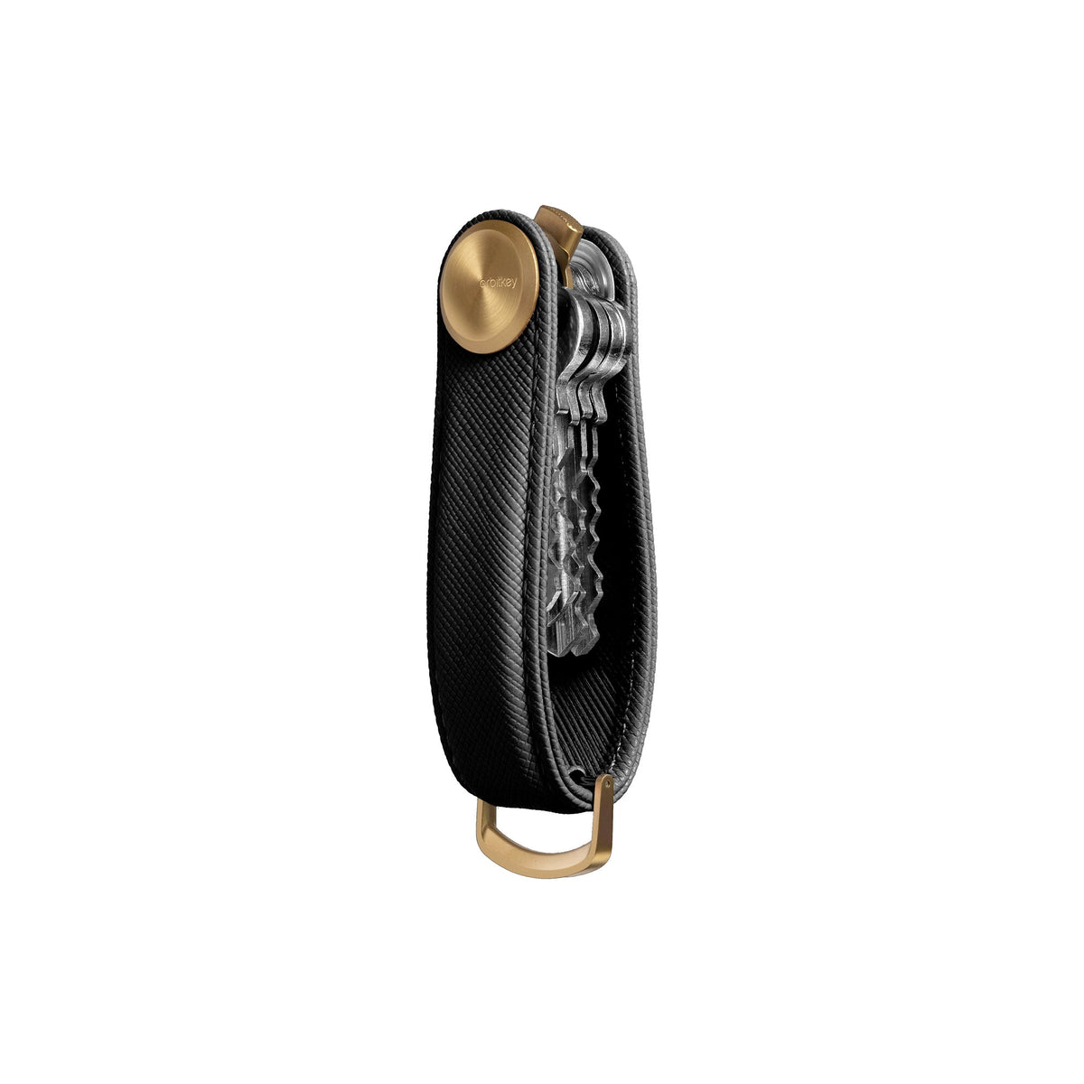Organiseur de clés Pro en cuir Saffiano Orbitkey — noir — vue du produit