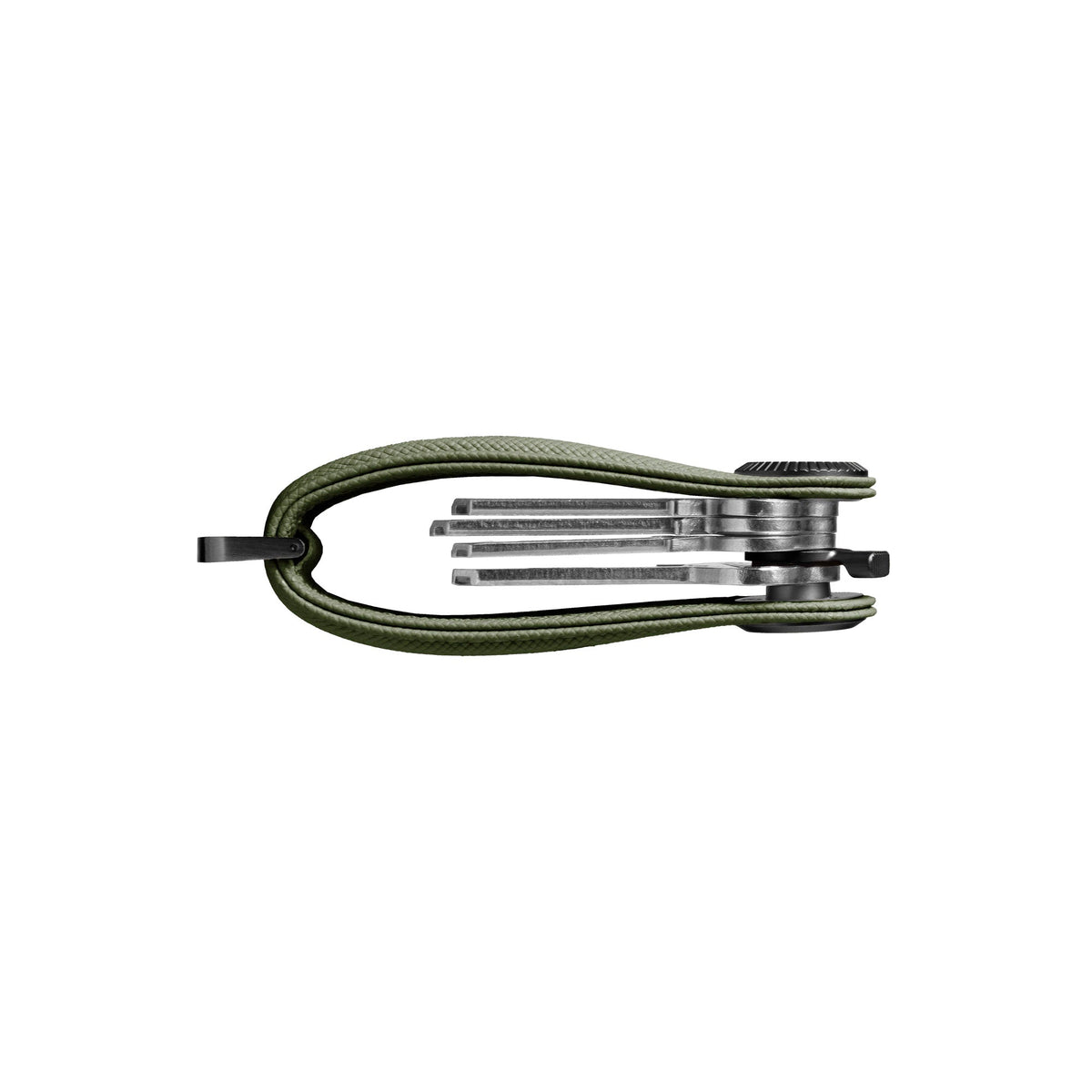 Organiseur de clés Pro en cuir Saffiano Orbitkey — vert olive — vue du produit