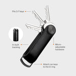 Organiseur de clés Tracker sans cuir Orbitkey — schéma des fonctions du modèle sans cuir