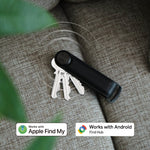 Organiseur de clés Tracker sans cuir Orbitkey — organiseur noir avec logos Apple Localiser et Google Find Hub
