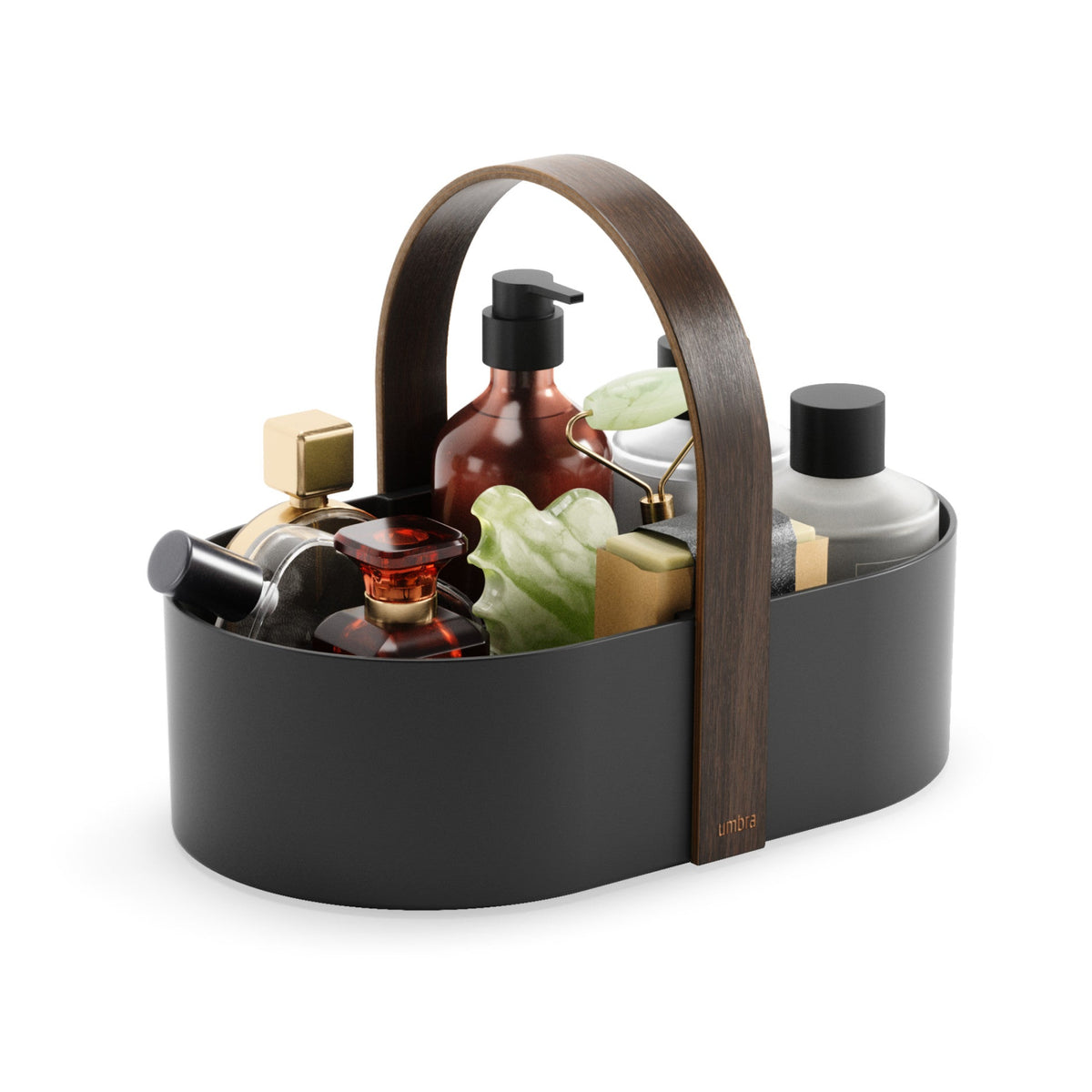 Panier de rangement Bellwood Umbra – Noir et noyer – vue du produit