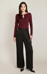 Pantalon ceinturé Dex, coloris noir, autre vue du vêtement porté
