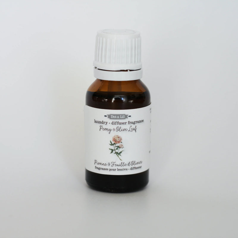 Fragrance Pivoine et Feuille d’olivier pour lessive et diffuseur