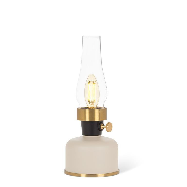 Petite lampe lanterne DEL ivoire à cheminée Abbott
