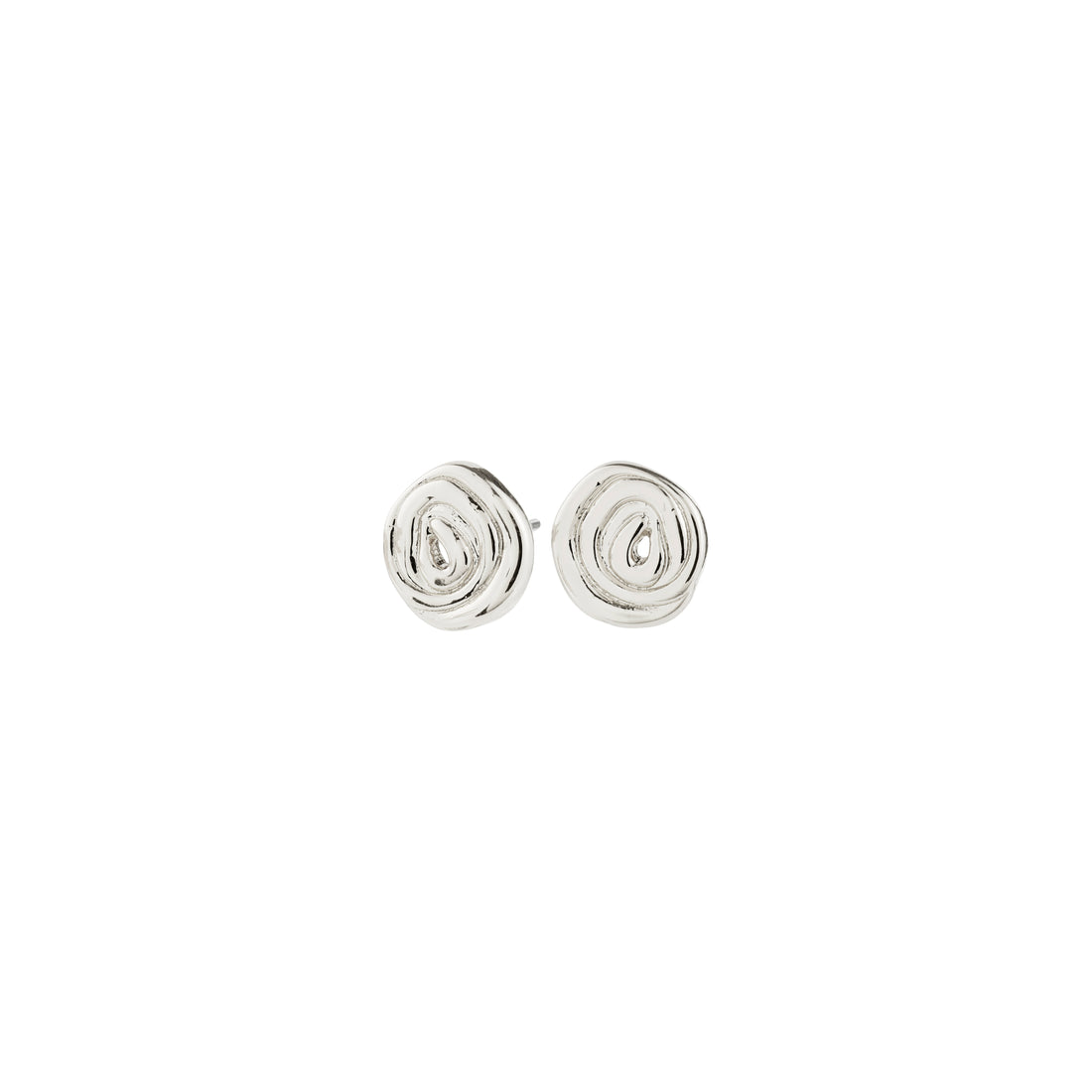 Air boucles d'oreilles spirale – finition plaquée argent de Pilgrim