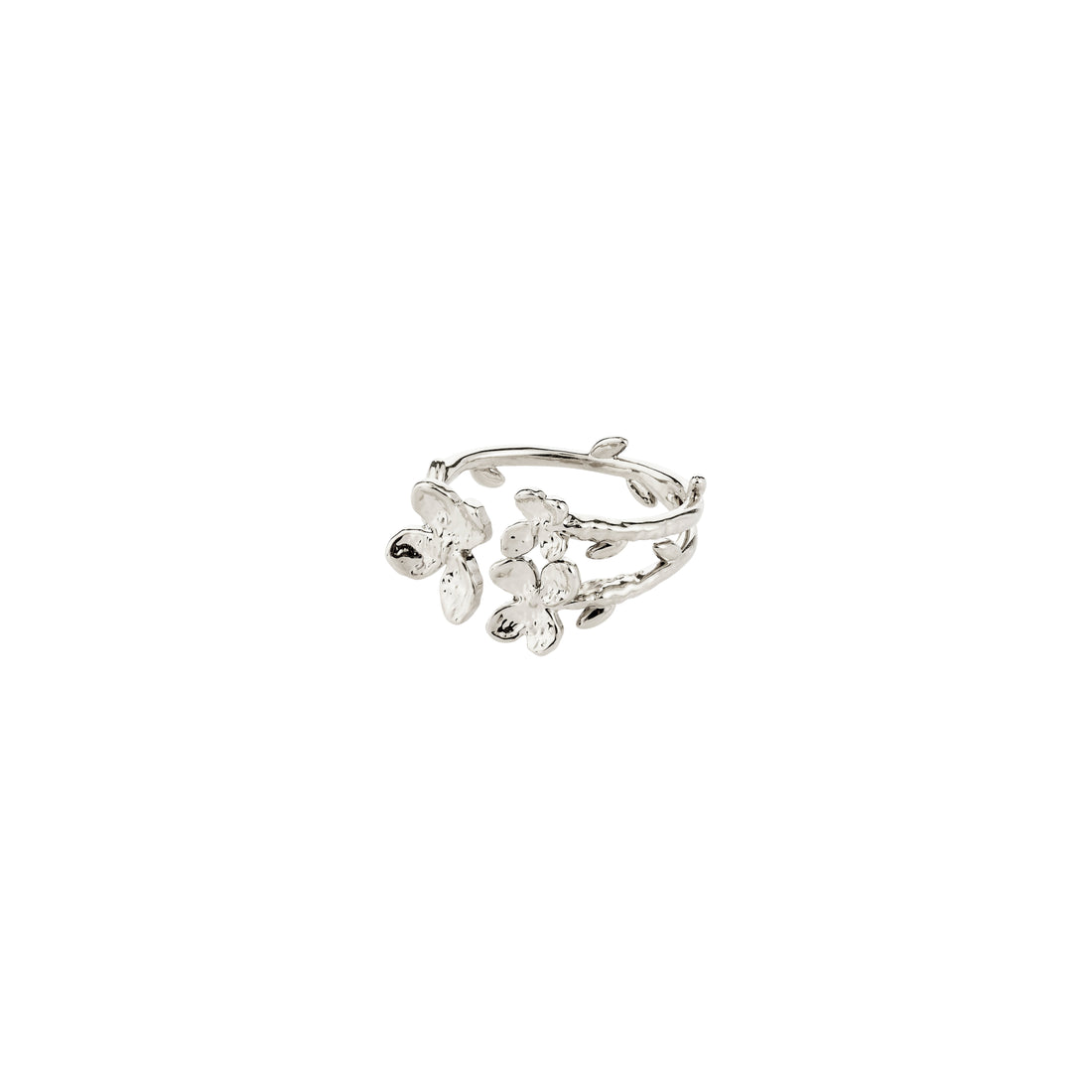 Bague AJANI à fleurs – finition plaquée argent de Pilgrim