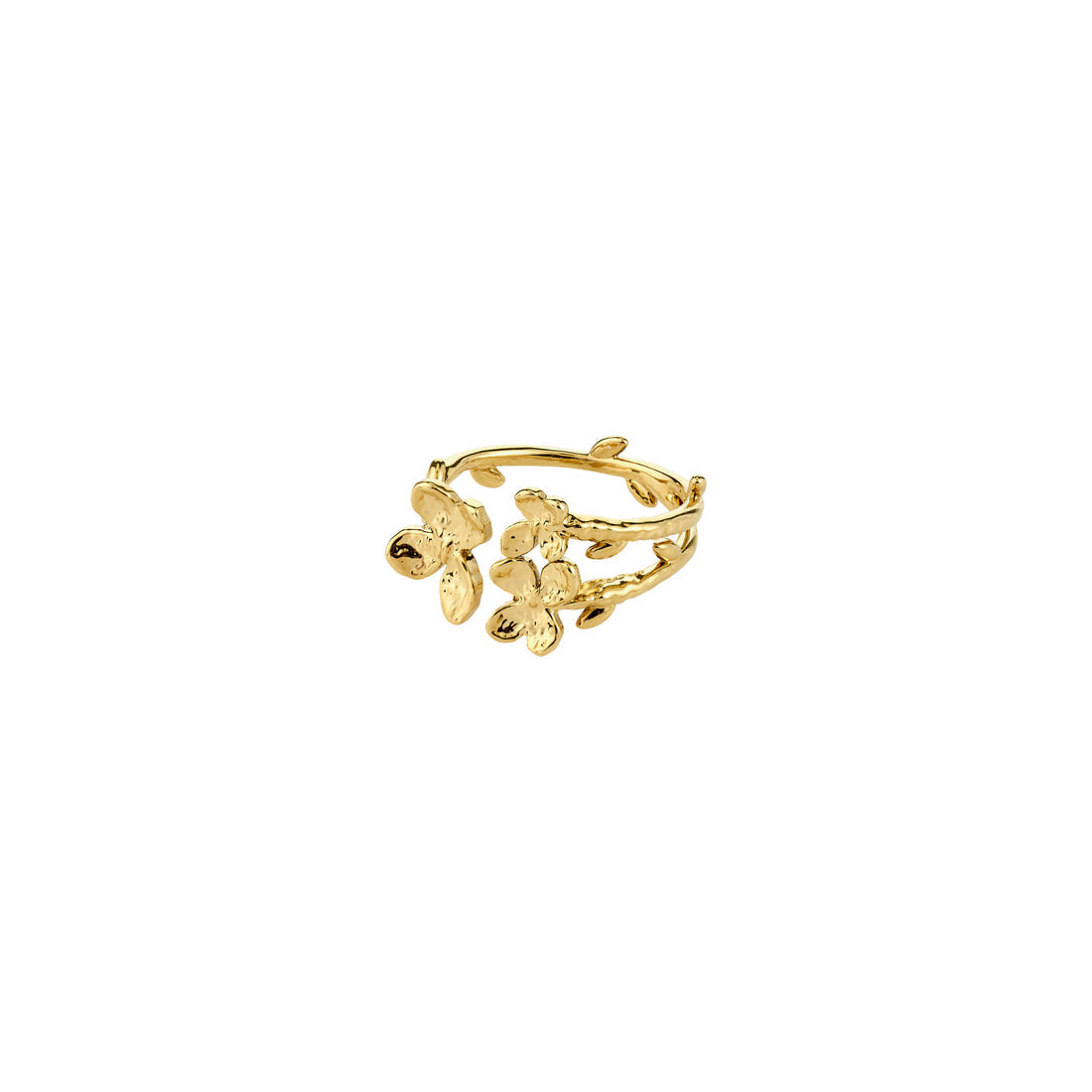 Bague AJANI à fleurs – finition plaquée or de Pilgrim