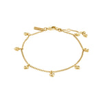 Bracelet ALAIA pendentifs cœur – finition plaquée or de Pilgrim