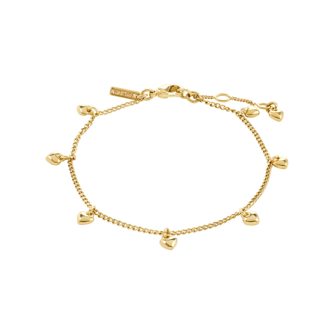 Bracelet ALAIA pendentifs cœur – finition plaquée or de Pilgrim