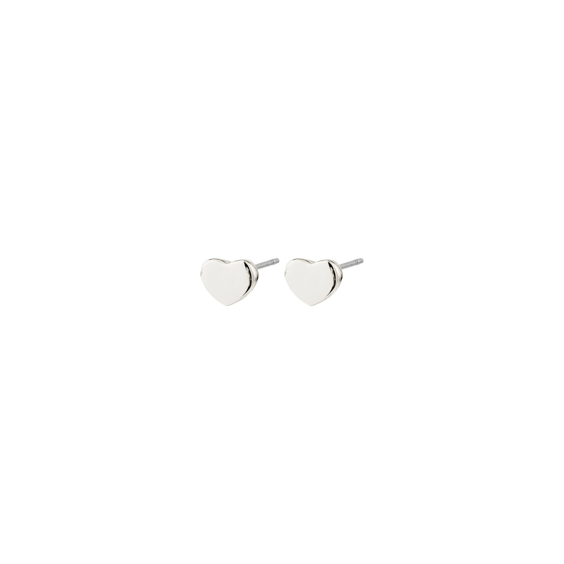 Arin boucles d'oreilles cœur plat – finition plaquée argent de Pilgrim