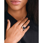 Bague chevalière NOW avec agate noire – plaqué argent de Pilgrim, vue 2