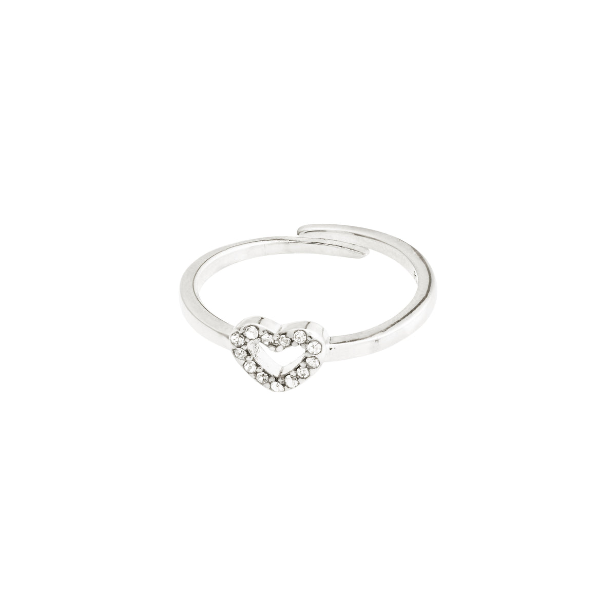Bague LULU cœur – finition plaquée argent de Pilgrim