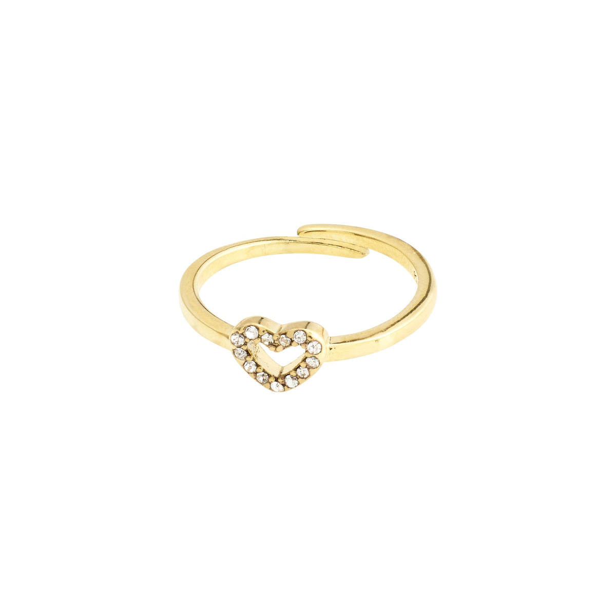 Bague LULU cœur – finition plaquée or de Pilgrim