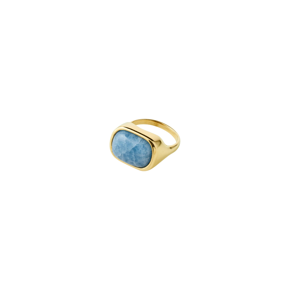 Bague NOW à pierre bleue – plaqué or de Pilgrim
