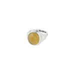 Bague ROOT en jade jaune – plaqué argent de Pilgrim