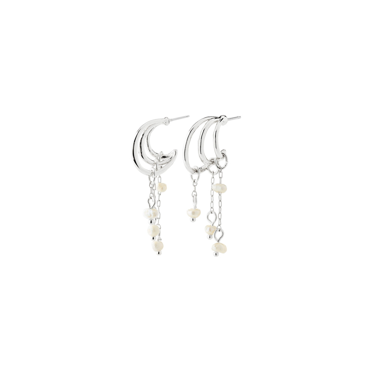 Boucles d'oreilles LUNITH – finition plaquée argent de Pilgrim, vue 1