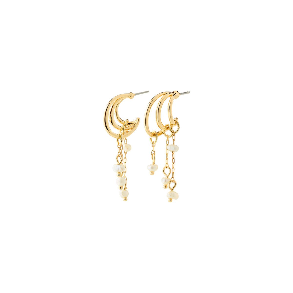 Boucles d'oreilles LUNITH – finition plaquée or de Pilgrim, vue 1