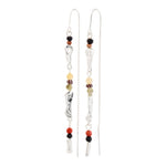 Boucles d’oreilles DAWN avec chaînes – finition plaquée argent de Pilgrim