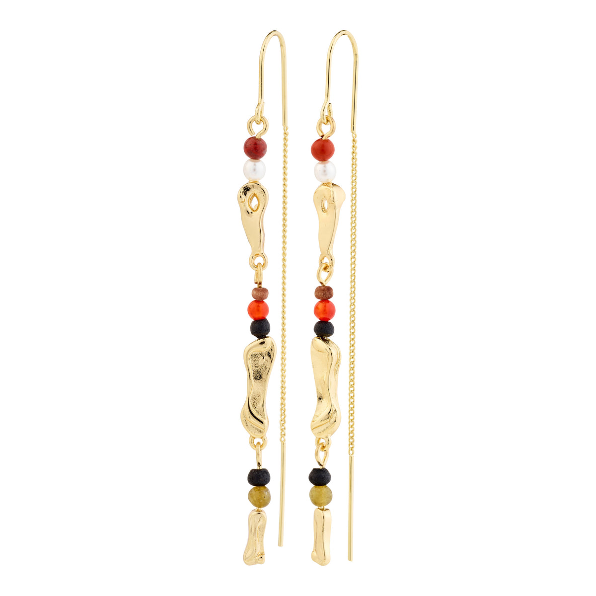 Boucles d’oreilles DAWN avec chaînes – finition plaquée or de Pilgrim
