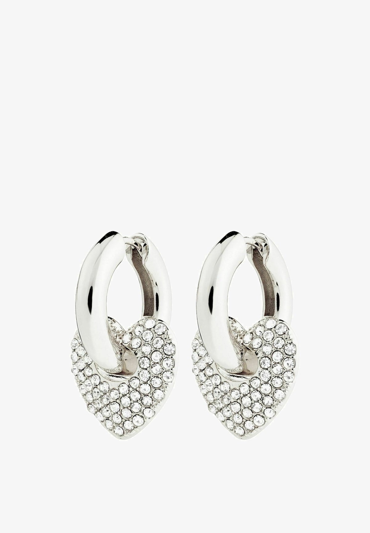 Boucles d’oreilles DUNE avec cristaux – finition plaquée argent de Pilgrim