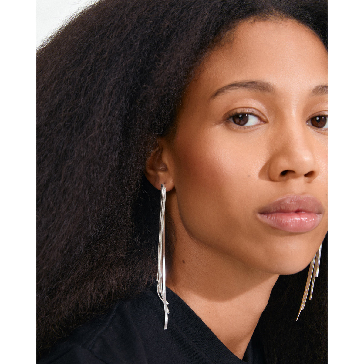 Boucles d’oreilles OLANOR à chaînes – plaqué argent de Pilgrim, vue 2