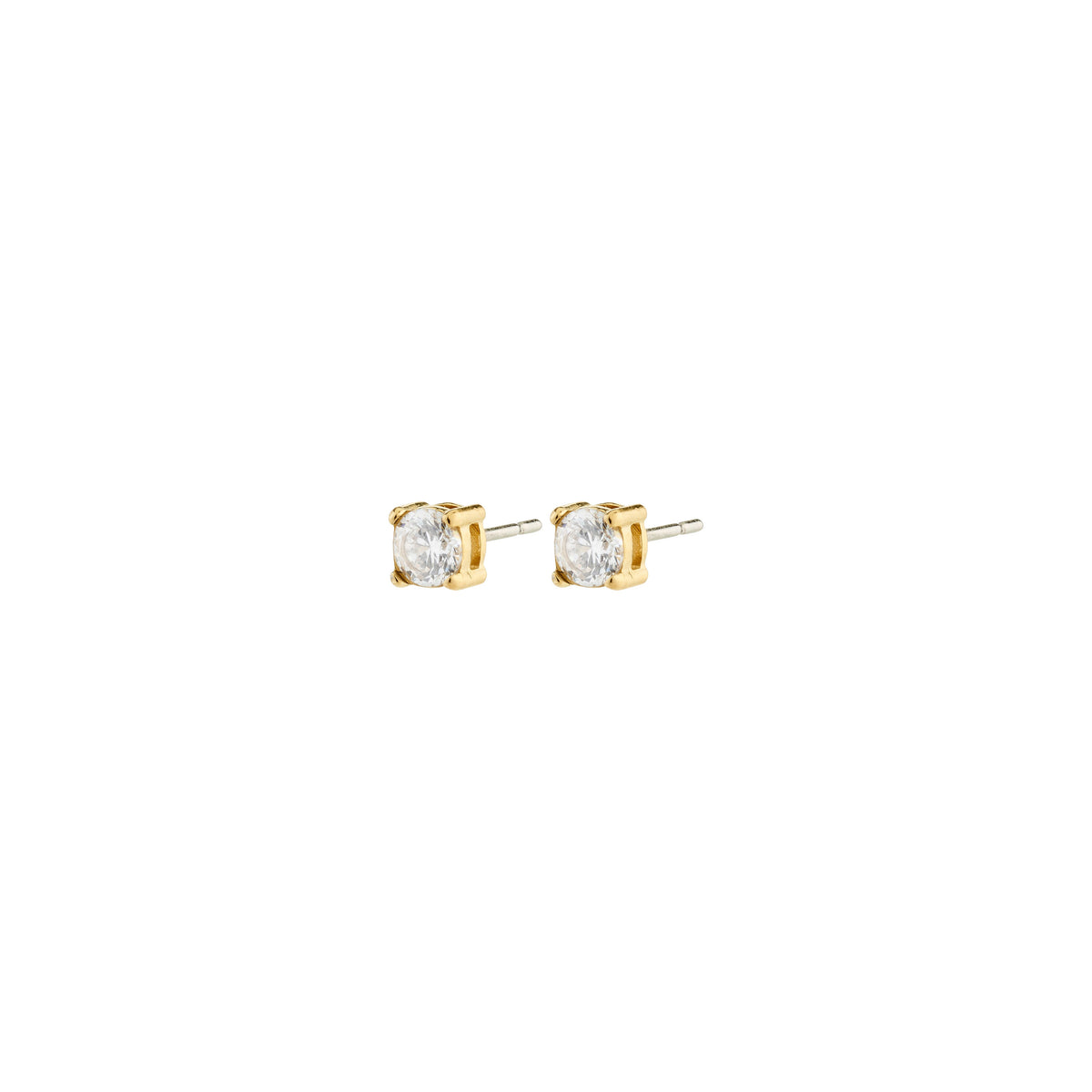 Boucles d’oreilles RAVI en zircon – 4 mm – plaqué or de Pilgrim