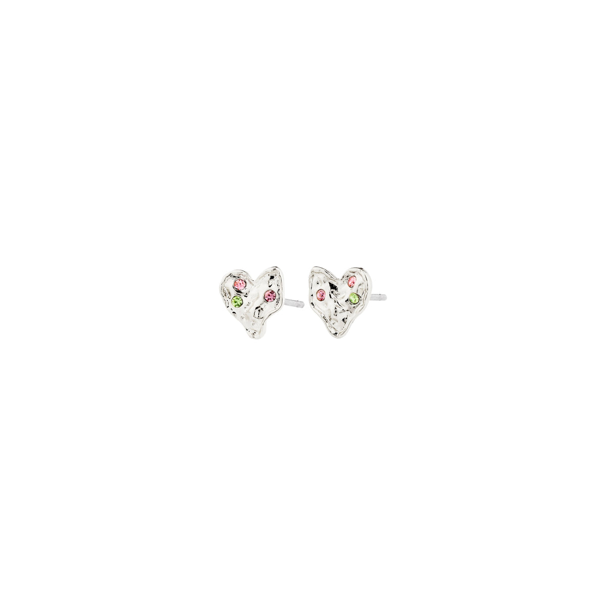 Boucles d’oreilles RYAN en cœur – finition plaquée argent de Pilgrim