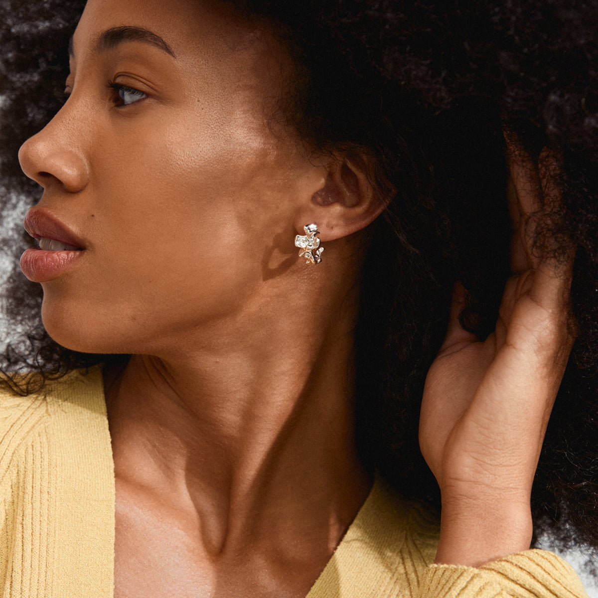 Boucles d’oreilles SUNSET – finition plaquée argent de Pilgrim, vue 2