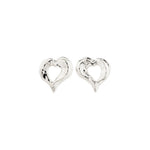 Boucles d’oreilles TIDE en cœur – finition plaquée argent de Pilgrim