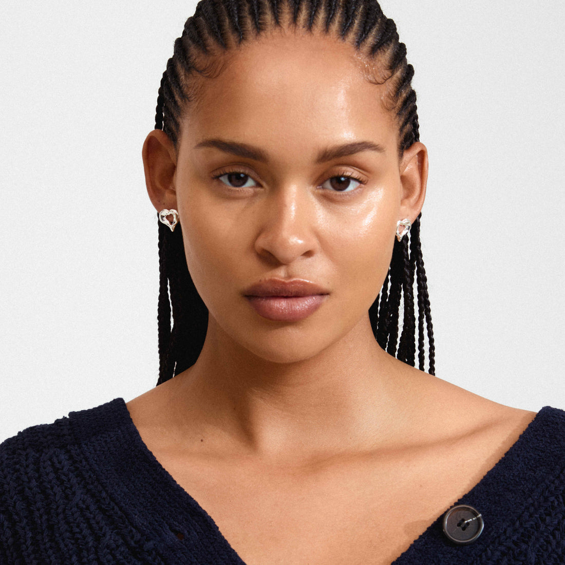 Boucles d’oreilles TIDE en cœur – finition plaquée argent de Pilgrim, vue 2