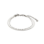 Bracelet EA double chaîne 2-en-1 – plaqué argent de Pilgrim