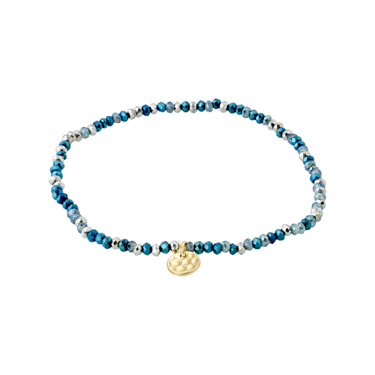 Bracelet INDIE bleu multicolore – finition plaquée or de Pilgrim