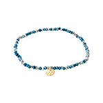 Bracelet INDIE bleu multicolore – finition plaquée or de Pilgrim
