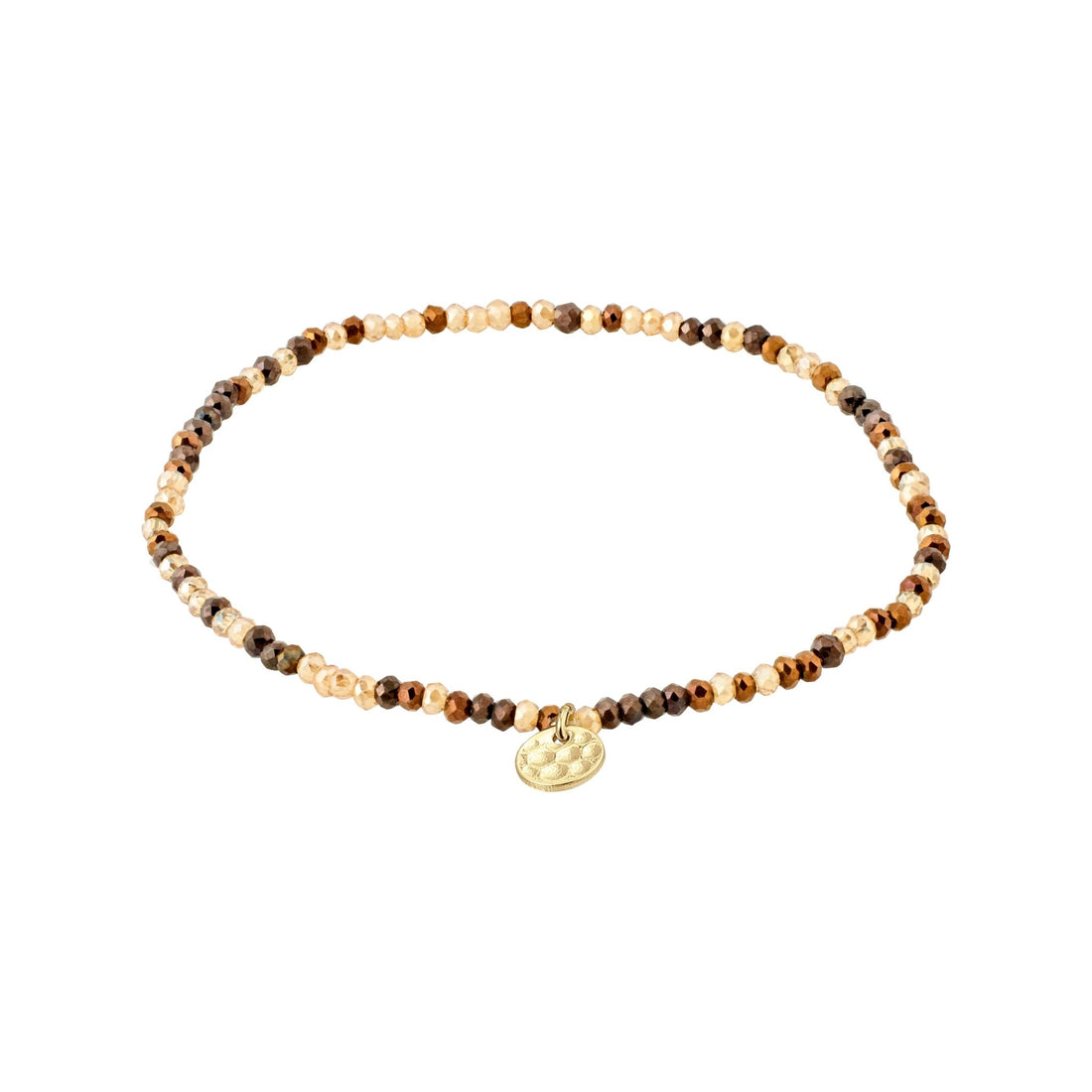 Bracelet INDIE brun multicolore – finition plaquée or de Pilgrim