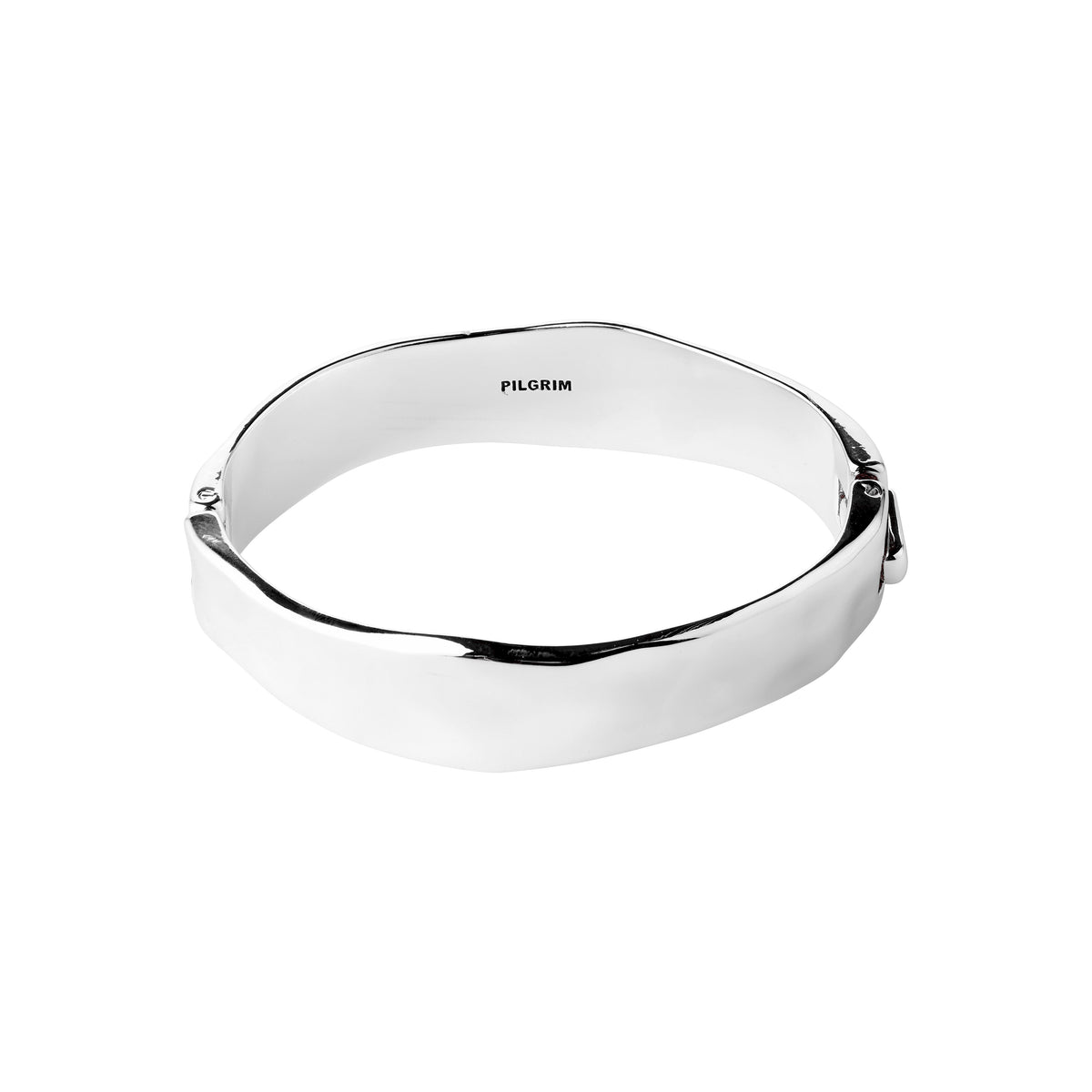Bracelet jonc NOW martelé – plaqué argent de Pilgrim