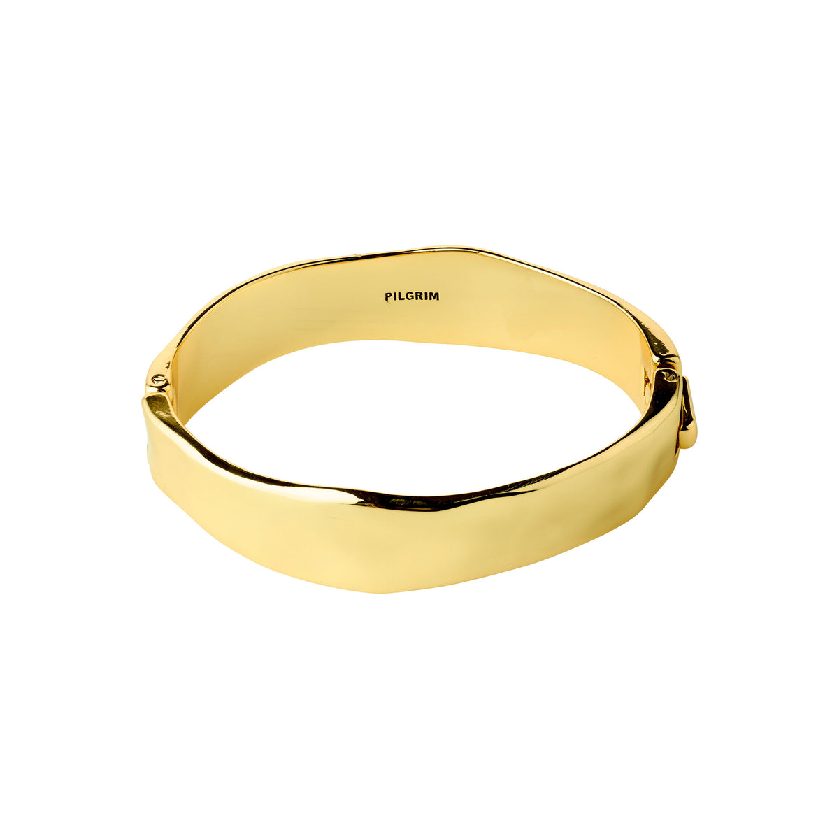 Bracelet jonc NOW martelé – plaqué or de Pilgrim