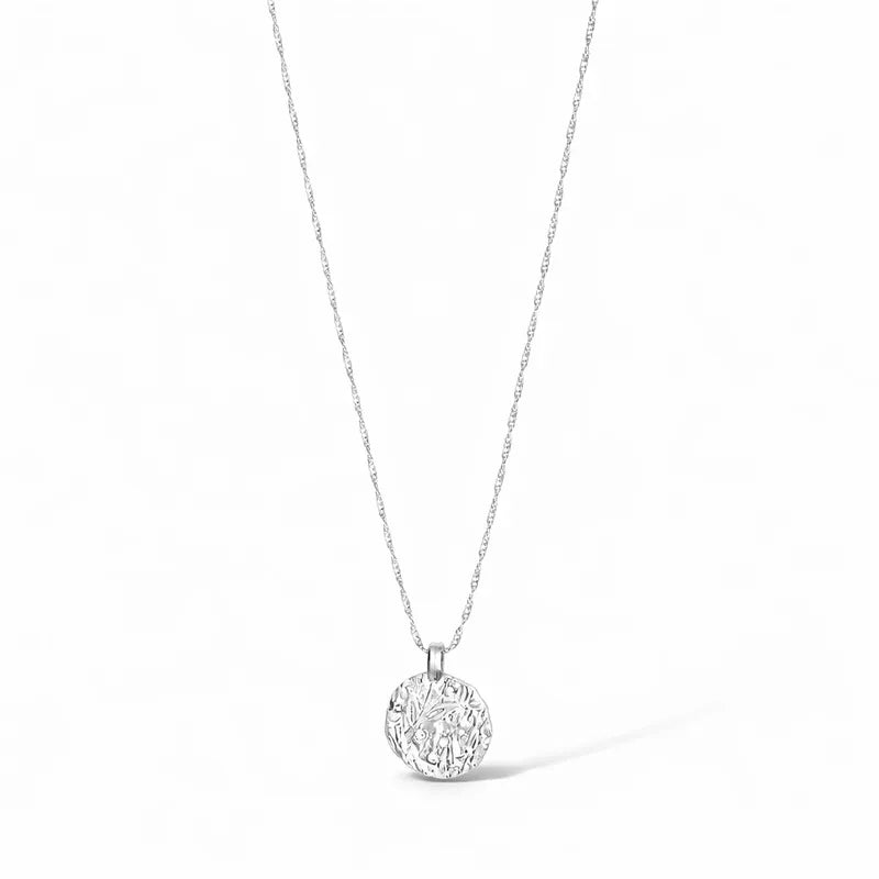 Collier BREATHE médaillon en cristal – finition plaquée argent de Pilgrim