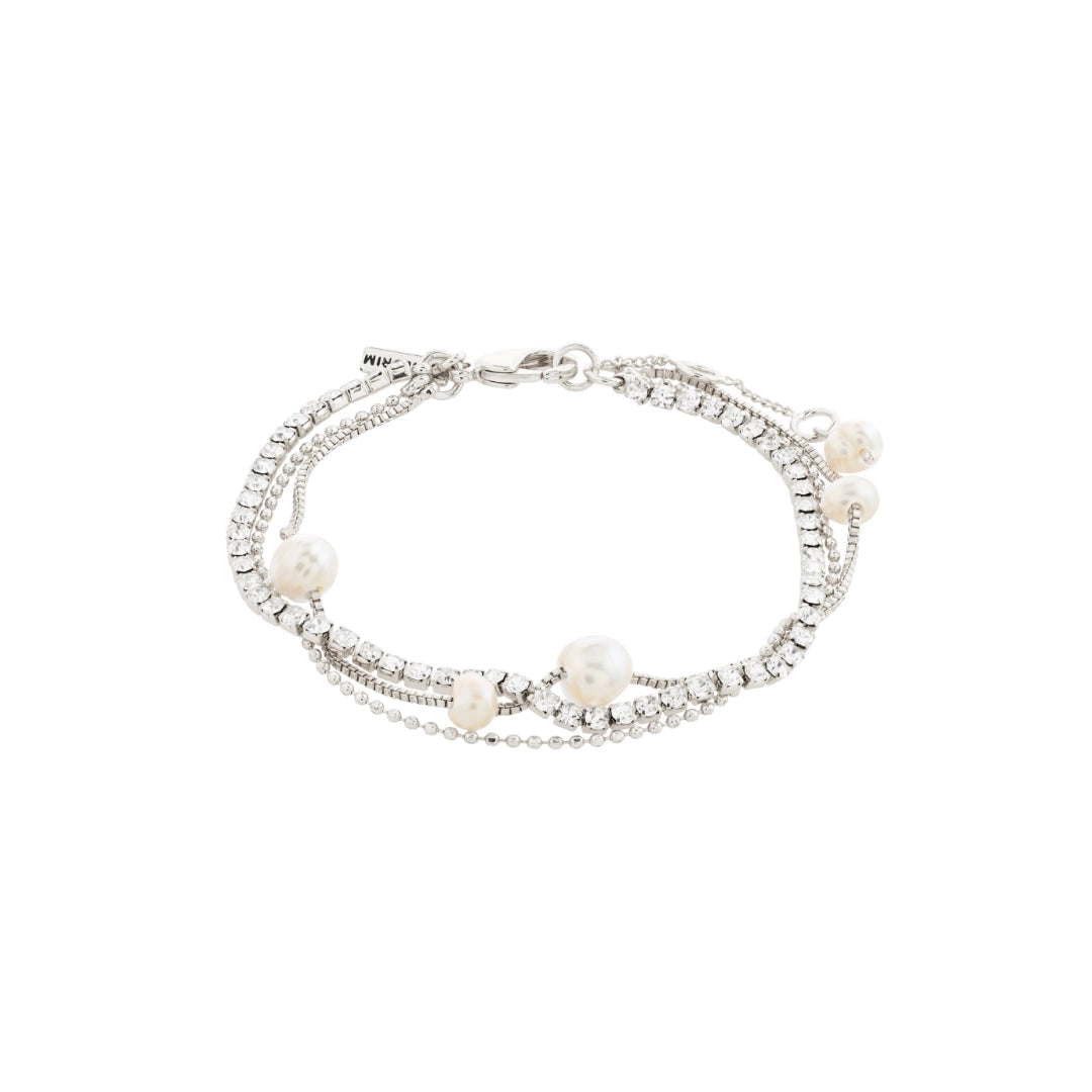 Bracelet BREEZE perle et cristal – finition plaquée argent de Pilgrim