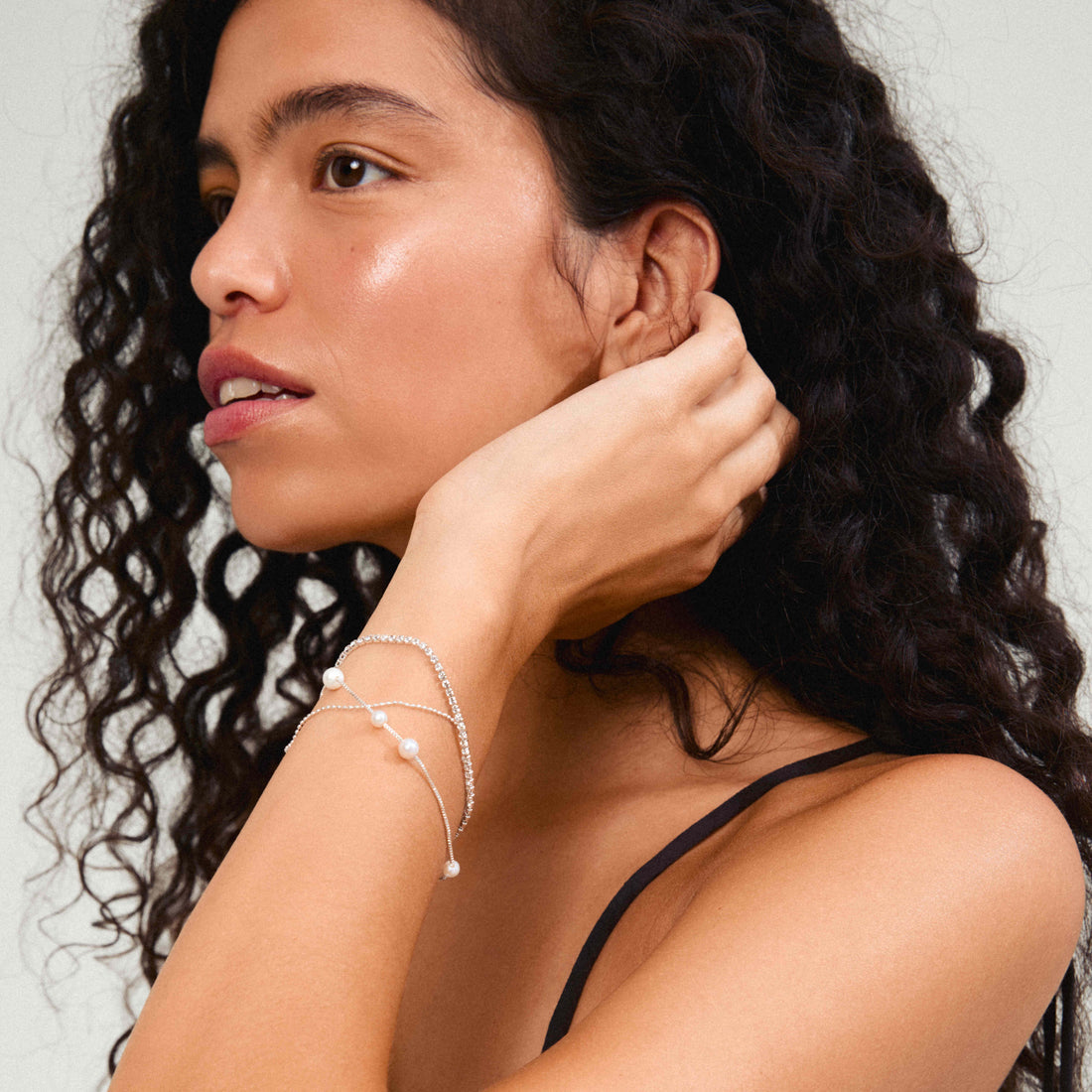 Bracelet BREEZE perle et cristal – finition plaquée argent de Pilgrim, vue 2