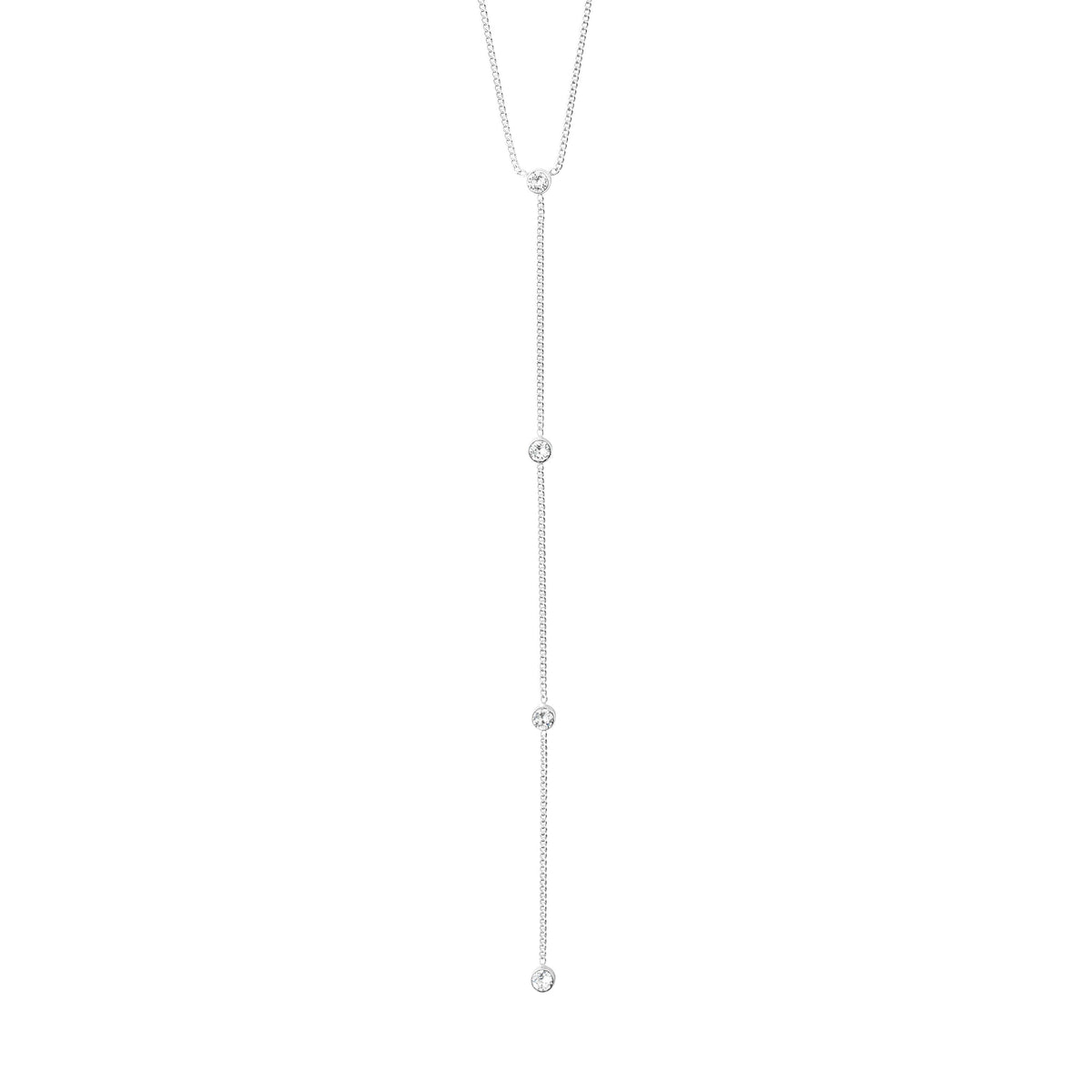 Collier en Y ROOT avec cristaux – plaqué argent de Pilgrim