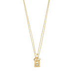 Collier fire cristal – finition plaquée or de Pilgrim