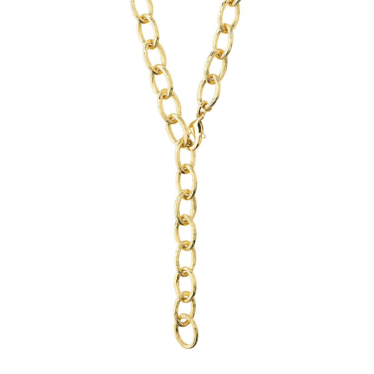 Collier NOW à maillons texturés – plaqué or de Pilgrim